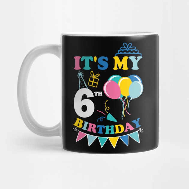 Kids It's My 6th Birthday Celebrating Six Years by greatnessprint